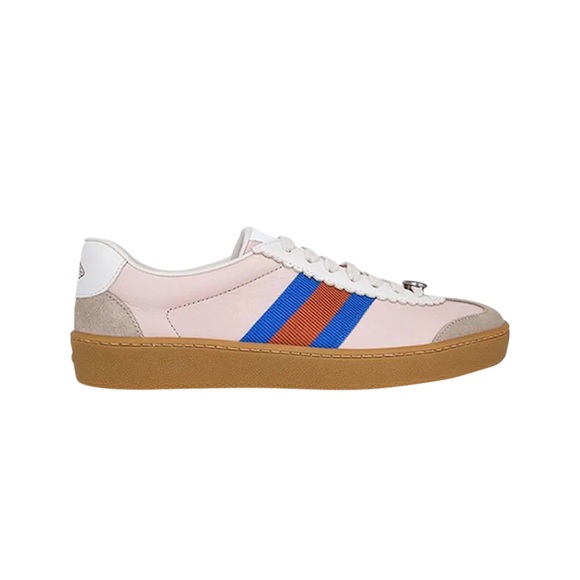 Gucci Women’s G74 Web Low Sneakers – Pink Oatmeal – Size 38 Excellent Condition - Picture 1 of 10
